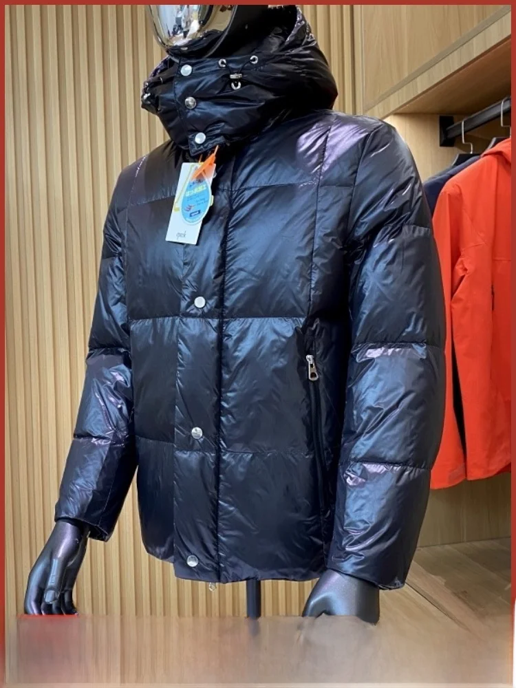 

All-Weather Outdoor Warmth High-Loft 90 Du down Jaet Thiened Winter Men's Hooded down Coat Outerwear Nylon Fabric