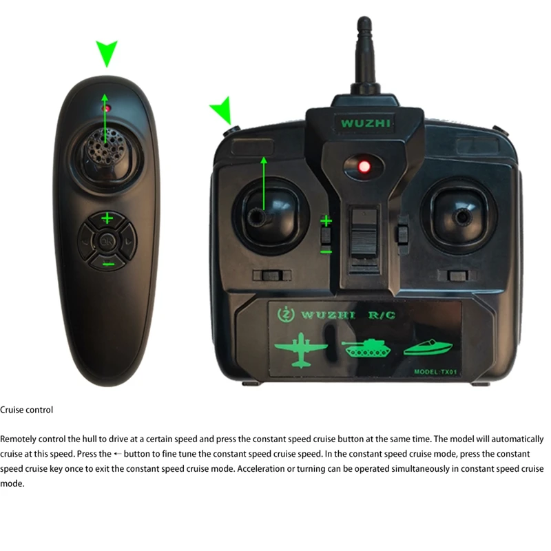 2.4G Single Handle Remote Controller Receiver Kit Fixed Speed Cruise Gyro 500M Distance DIY Repair Parts For RC Boat