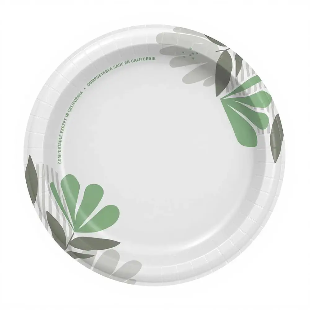 

8.5 Inch Medium-Weight Paper Plates, 500 Count, 125 Plates Per Pack, 4 Packs in Case