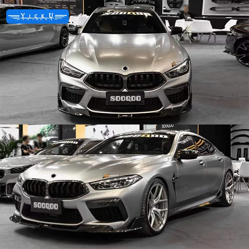 SOOQOO style dry carbon fiber body kit front  lip side skirt rear lip grille spoiler suitable for BMW M8 series F91 F92 F93