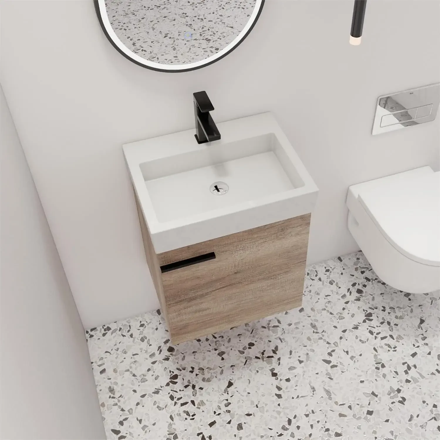 

18"" Bathroom Vanity with Sink, 18 Inch Floating Bathroom Vanity for Small Space, Single Sink Bathroom Vanity, Customized