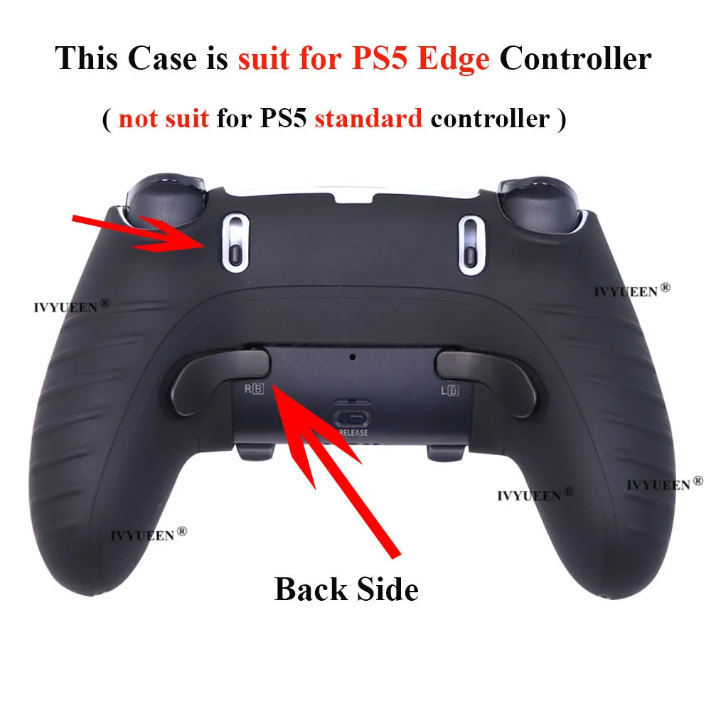 IVYUEEN Anti-Slip Protective Skin for PlayStation 5 PS5 DualSense Edge Wireless Controller Soft Rubber Silicone Case Grip Cover
