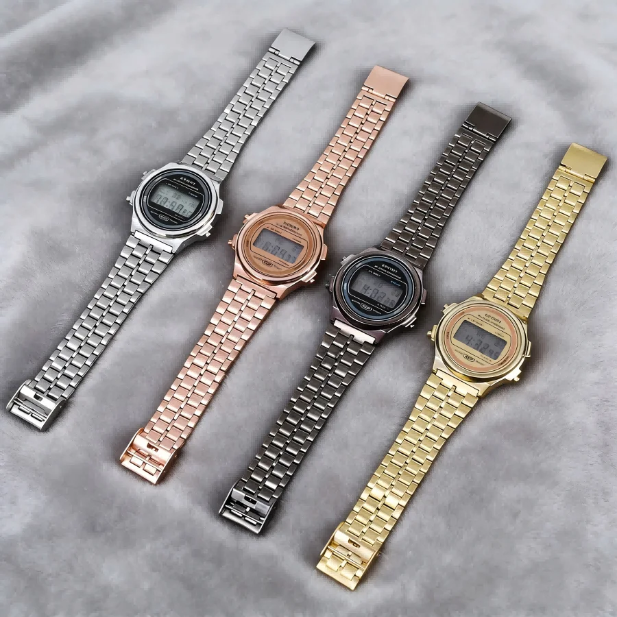 YIKAZE Men\'s Watch Classic F91 Stainless Steel Men Watches LED Digital  Sport Watch Business Electronic Wristwatch Clock for Man