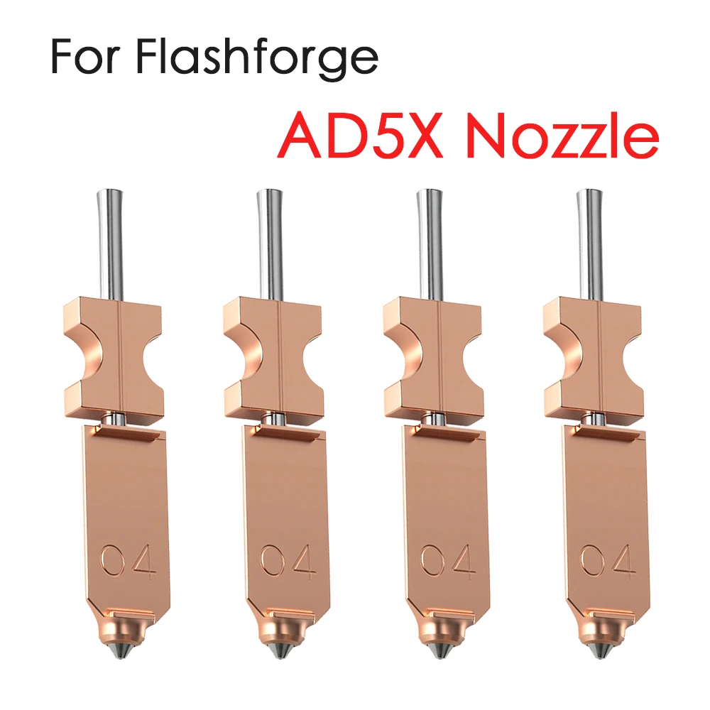 

New For FlashForge Ad5x Nozzle Hardened 0.25/0.4/0.6/0.8 Adverturer Ad5x Flashforge Extruder Ad5x Hotend 3d Printer parts