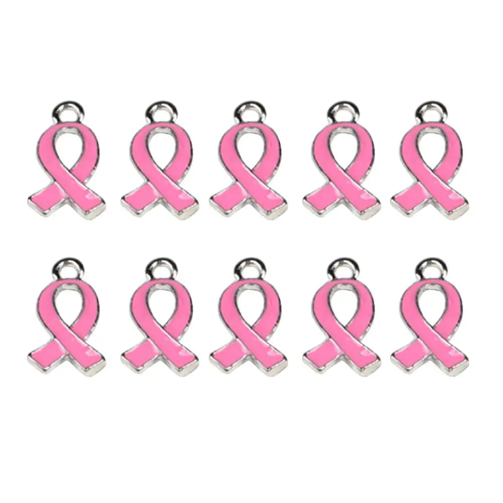 

50 Pcs Silver Bracelet for Women Womens Earrings Ribbon DIY Pendant Metal Charms Miss