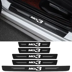 Carbon Fiber Car Door Threshold Stickers Protective Film for MG MG3 Badge Trunk Bumper Sill Scuff Plate Decals Accessories