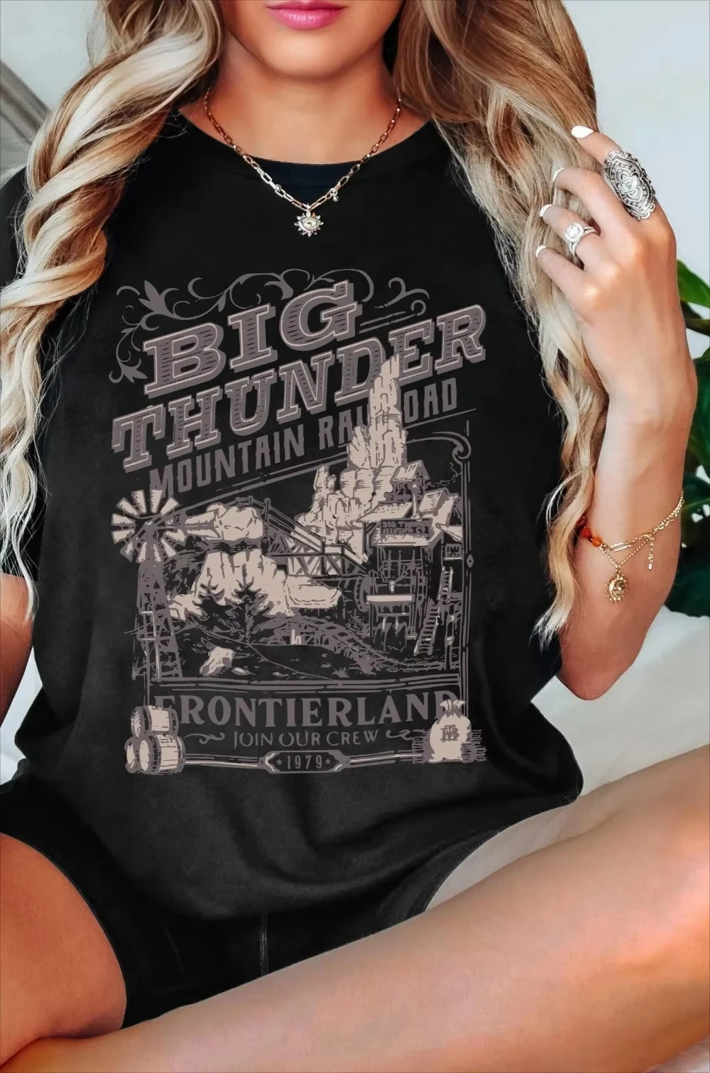 

Vintage Disney Mickey and Friends Big Thunder Mountain Railroad Shirt The Wildest Ride In The Wilderness Tee