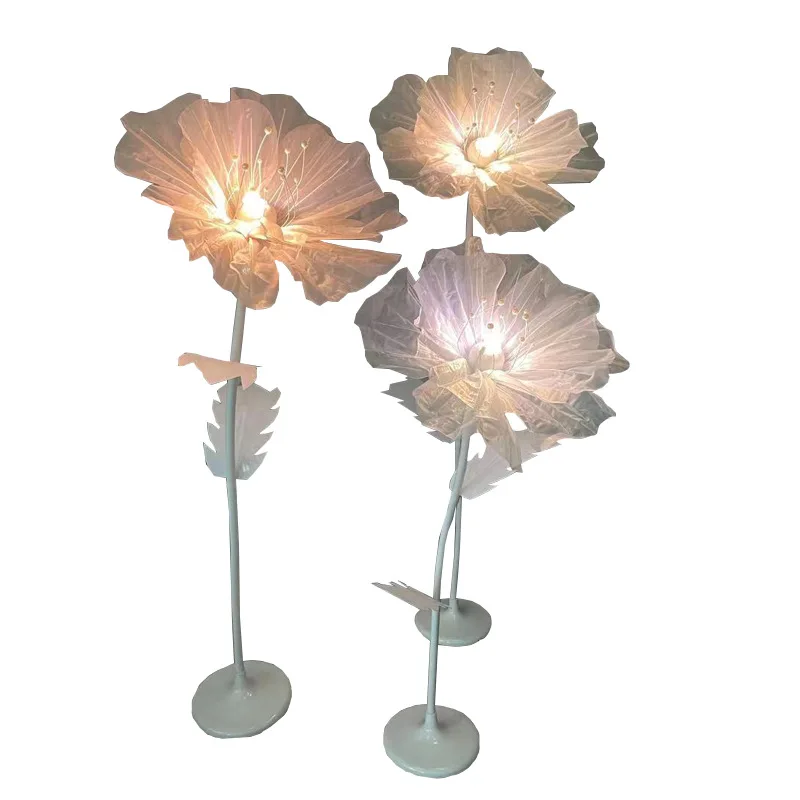 3pcsWedding props, luminous gauze, FlowerT-stage, Road Walkway Lighting, Petal Background .Welcome Area Aisle Decorative Floral