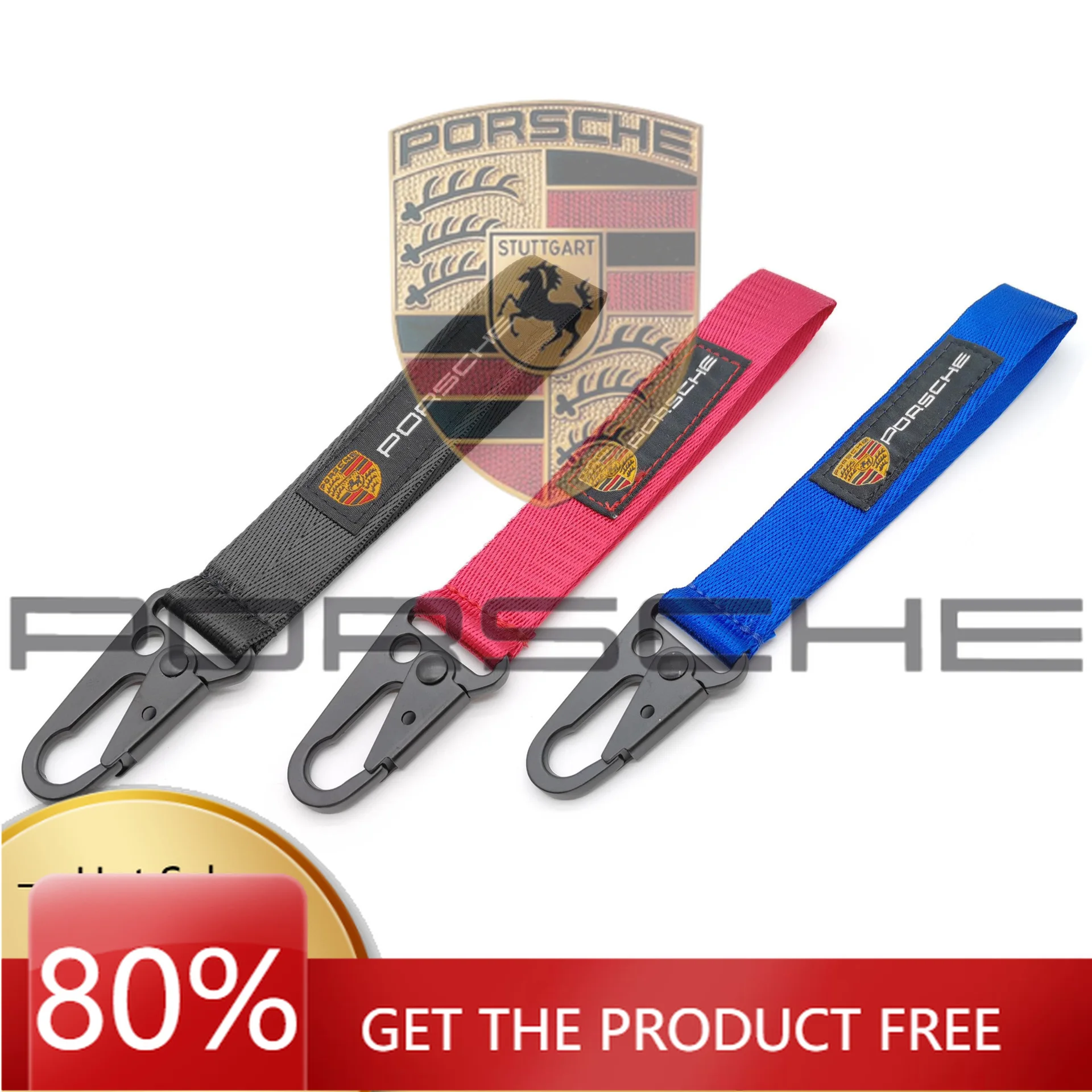 

For Porsche Cayenne Macan Panamera 918 911 Car Key Ring Keychain Embroidery Nylon Ralliart Key Pendant For Porsche 911 718 Tayca