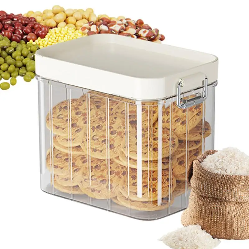 

Airtight Cereal Storage Container Moistureproof Insect Proof Rice Bucket Food Storage Box Transparent Sealed Tank