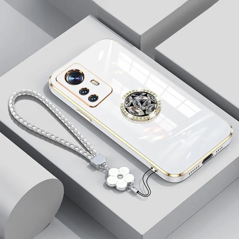 12S 12T Case with Diamond Ring Luxury Lanyard Cover For Xiaomi Redmi Note 12S Shockproof Case Mi10T 12T Pro 5G with stand Holder image 5