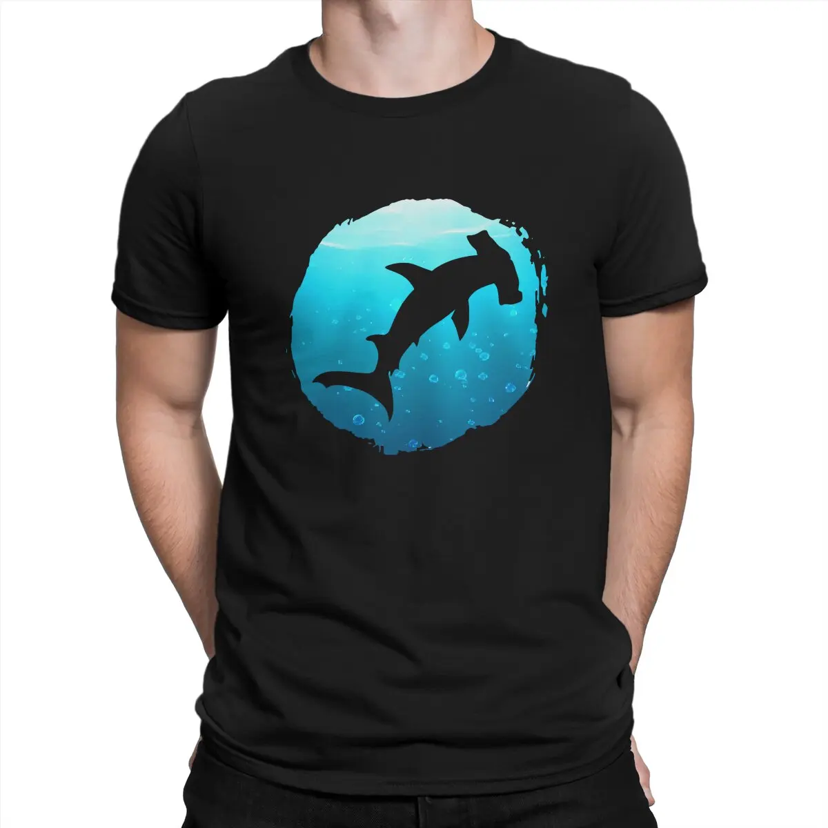 Shark Scuba Diving Polyester TShirt for Men Hammerhead Basic Leisure Tee T Shirt High Quality Trendy