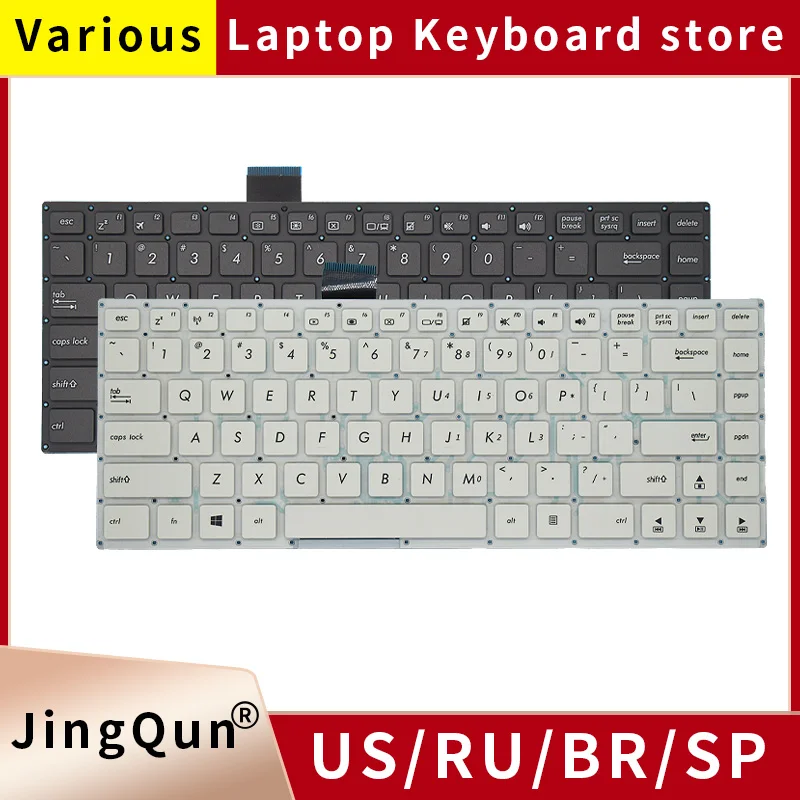 New Original US Russian Laptop Keyboard For ASUS E402 E402M E402MA E402S E402SA E402N E402NA R417 R417N R417S R417SA R417MA