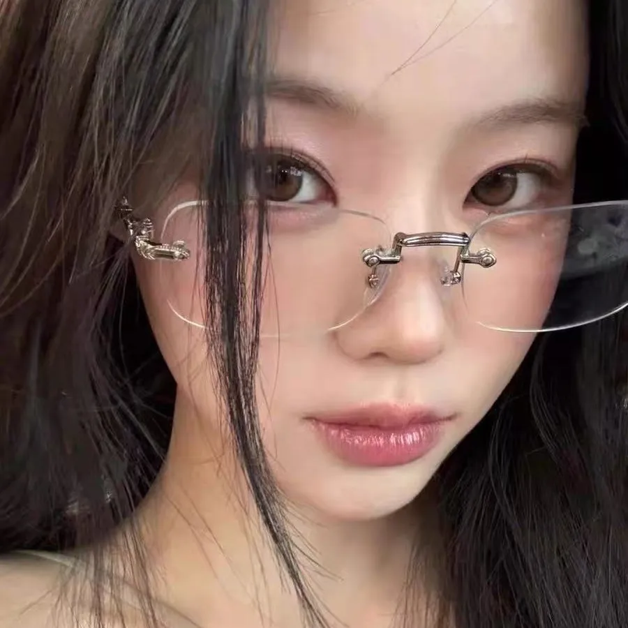 مربع بدون شفة النظارات النساء الرجال الضوء الأزرق حجب النظارات مصمم الرجعية الظل نظارات UV400 نظارات الكمبيوتر الفضية