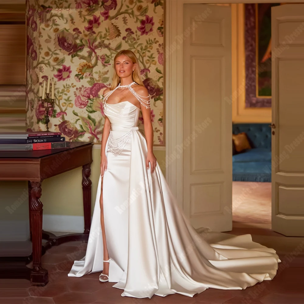 

Sweetheart Collar Women Wedding Dresses Romantic Popular Sleeveless Mermaid Bridal Gowns Banquet Vestidos De Noivas Customized