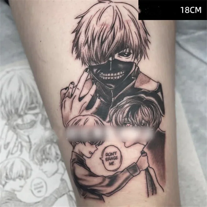 

Cartoon Anime Temporary Tattoos Tokyo Vampire Durable Lifelike Waterproof Fake Tattoo Sticker Realistic Body Art Transfer Tattoo