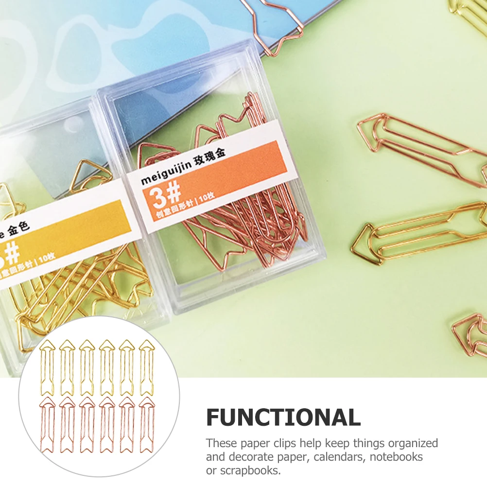 

40 Pcs Creative Paper Clip Scrapbook Clips Mini Note Small for Crafts Metal Cute Paperclips