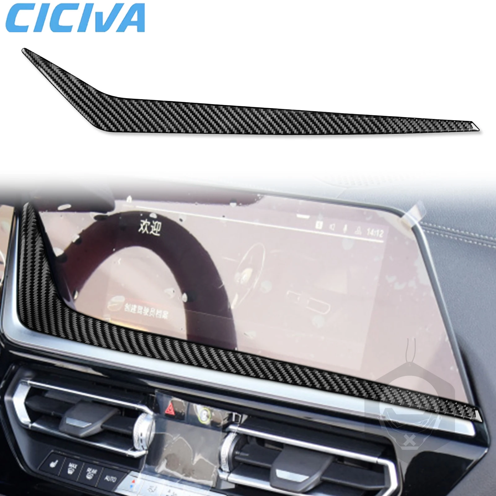 

For BMW Z4 G29 Accessories Interior 2019-2024 Carbon Fiber Dashboard Navigation Screen Strip Cover Tuning Stickers Auto Trims