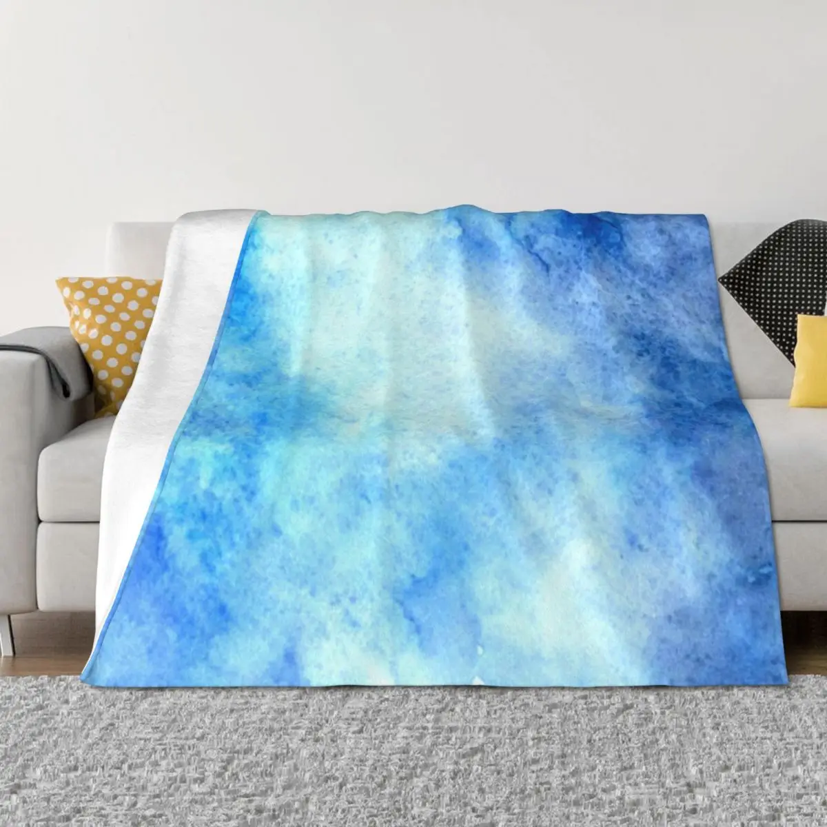 

Blue watercolour Throw Blanket for babies christmas gifts Flannels Blankets