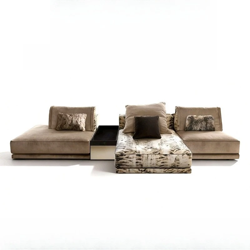 Light luxury design sense creative module sofa luxury large flat fabric multi-person sofa
