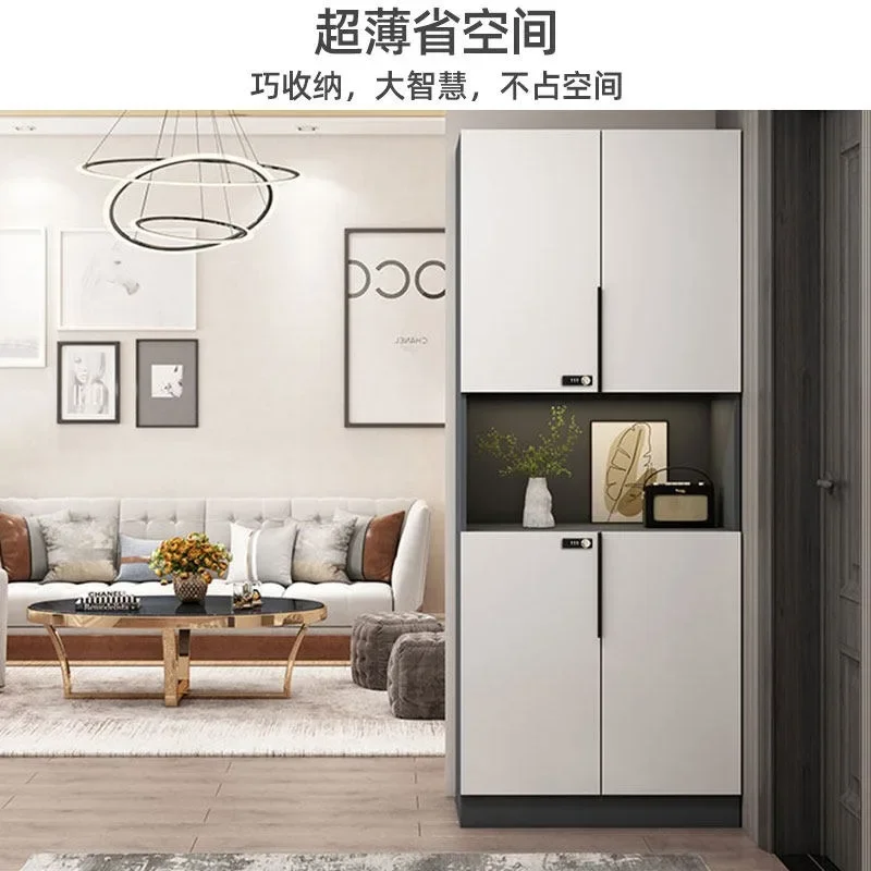 Shoe cabinet household door with password lock, entrance cabinet integrated against the wall, aisle corridor, outer cabinet fing