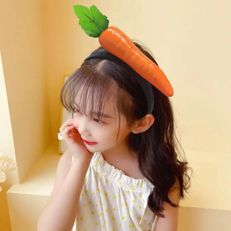 Kawaii Fruit Vegetable Headbands for Woman Funny Simulated Hairband Cartoon Cosplay Halloween Headwear Accessories Birthday Gift