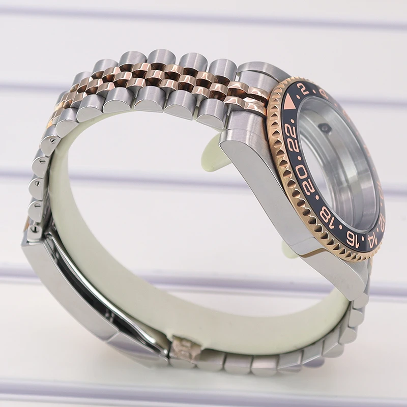 40-mm-GMT-Uhrengehäuse mit Saphirglas für NH35 NH36 NH34 NH38 4R36 ETA2824 Miyota 8215 Uhrwerk Zubehör Jubilee Edelstahl – Detail 7