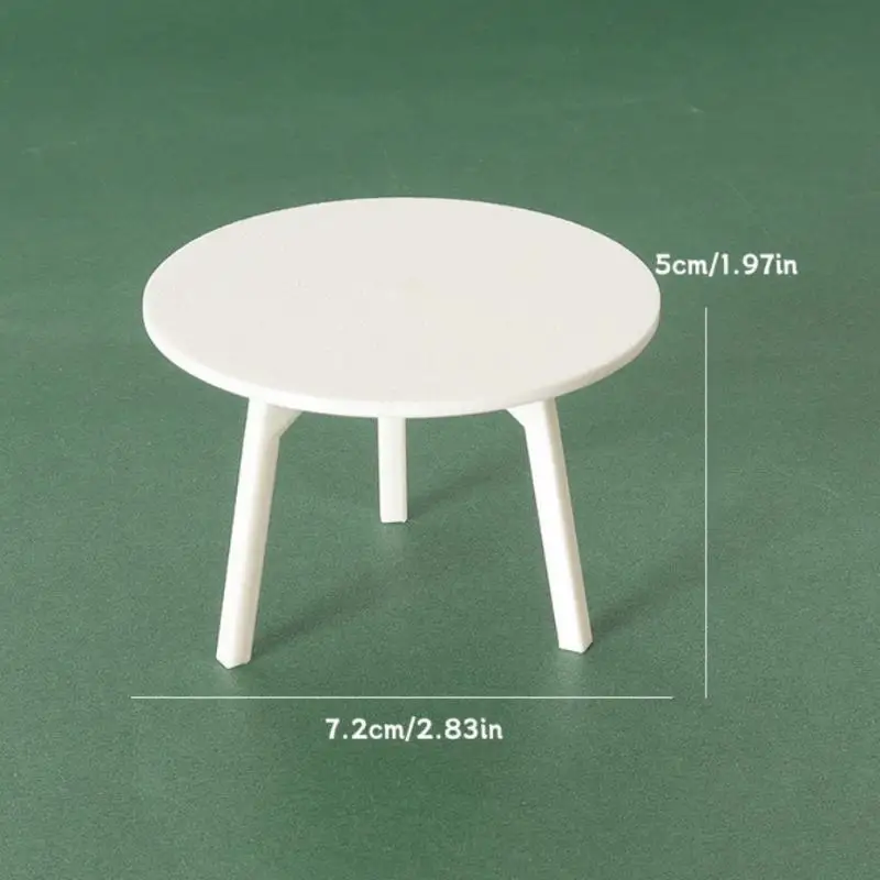 

Art Crafts DIY Toy: White Round Table Miniature Model for Dollhouse Furniture