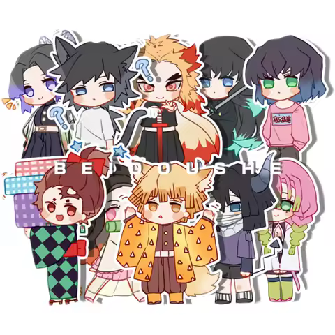 Anime Demon Slayer Hashibira Inosuke Kanroji Mitsuri Agatsuma Zenitsu Tokitou Muichirou Cosplay Flash Tags Paster Xmas Halloween