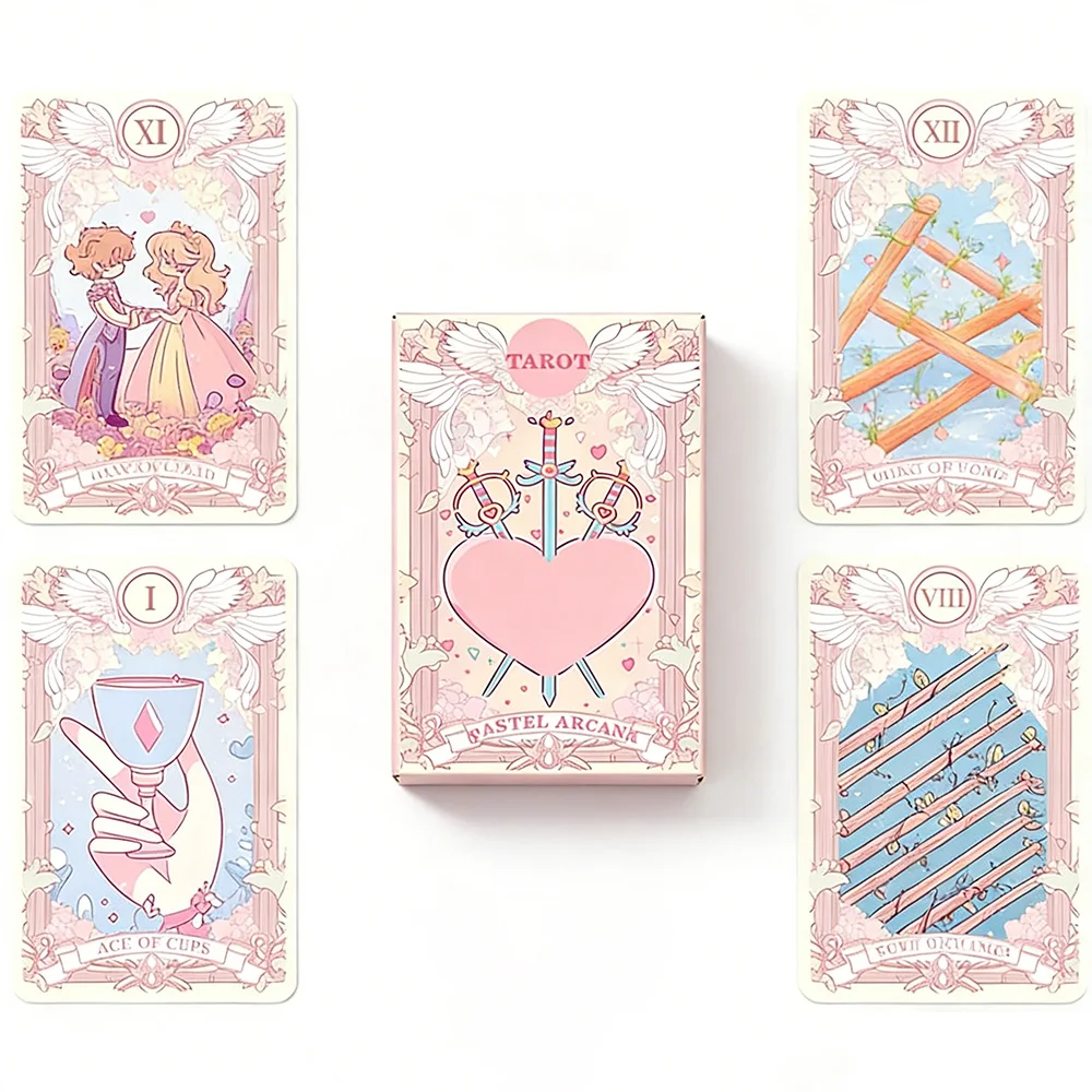 

78 Pastel Mystery Tarot Cards (12x7cm),high-quality sweet soft pink cards,perfect for tarot beginners and pink-loving collectors