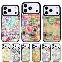 Funda Retro para iPhone con diseño de sellos de pasaporte