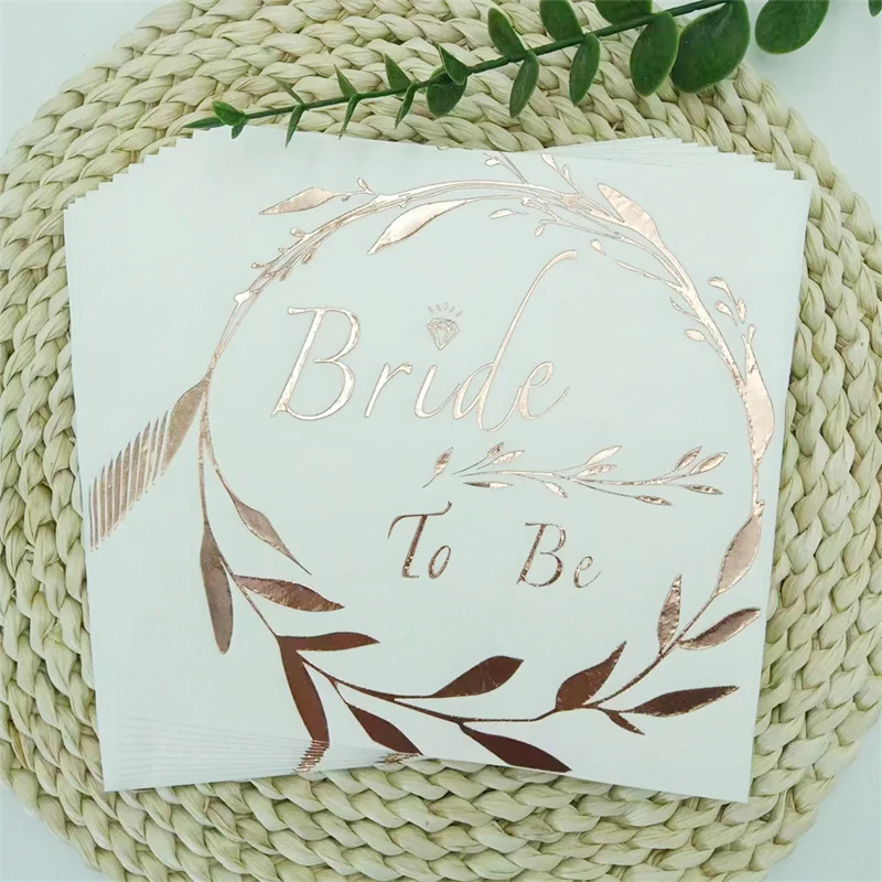 

Rose Gold Hot Stamped Bride To Be Napkins Wedding Party Bridal Shower Hen Party Tribal Bridal Team Wedding Table Decor Supplies