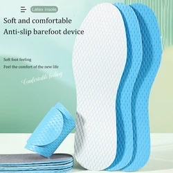 Plantillas de látex suaves para hombres y mujeres, almohadillas para zapatos deportivos, absorbentes de sudor, desodorización, transpirables, alta elasticidad, descalzo, cojín de inserción fina