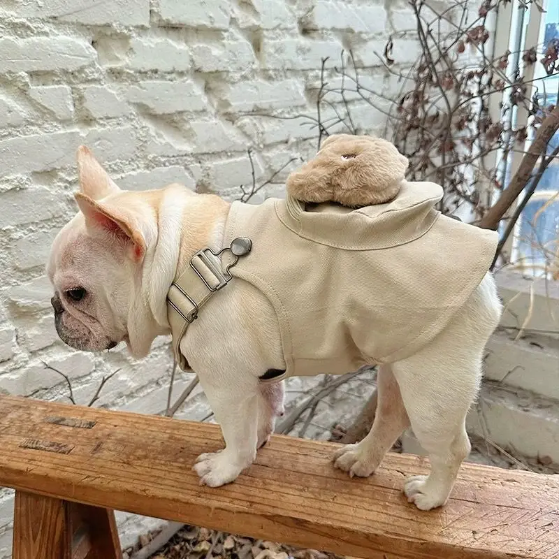 

Spring and Autumn's New French Bulldog Pug Bulldog Clothing, Pomeranian Cute Backpack Shoulder Strap Vest Sweatshirt