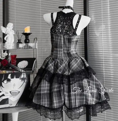 10 best sales röd goth-klänning - №7