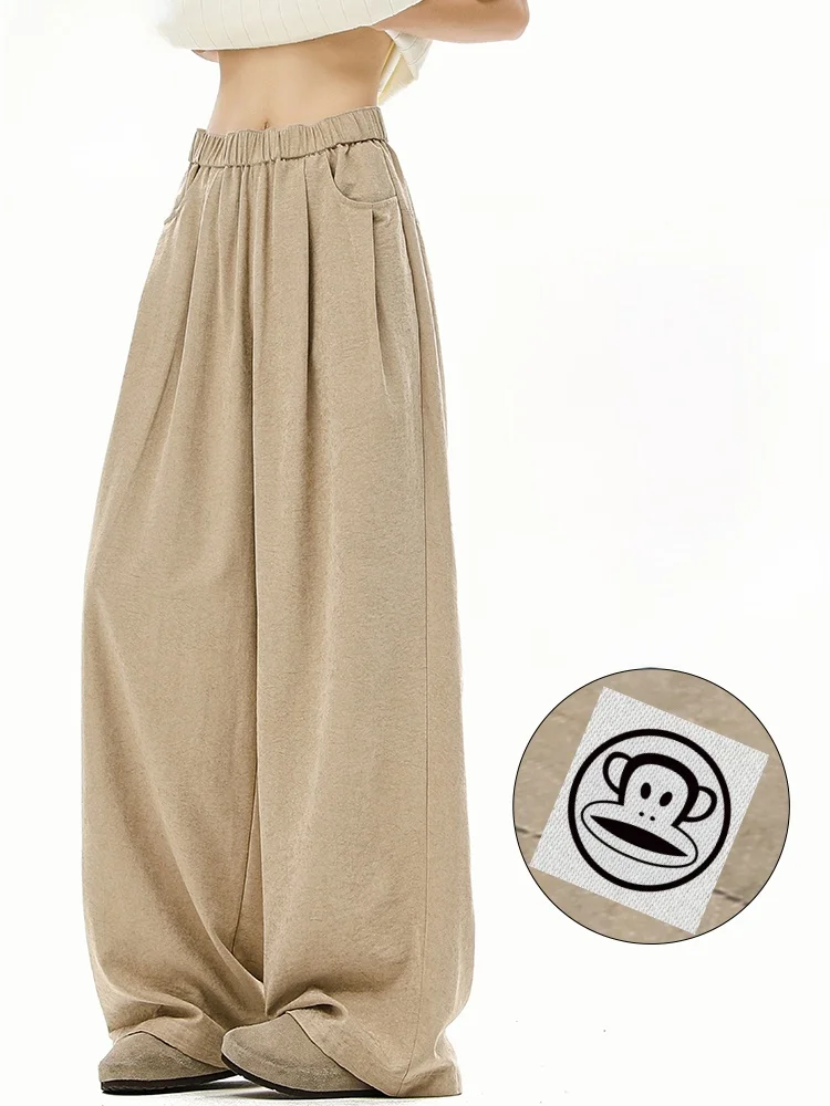 

Дышащие повседневные брюки PaulFrank, мужские летние тонкие свободные прямые брюки с драпировкой, удобные, легкие, модные