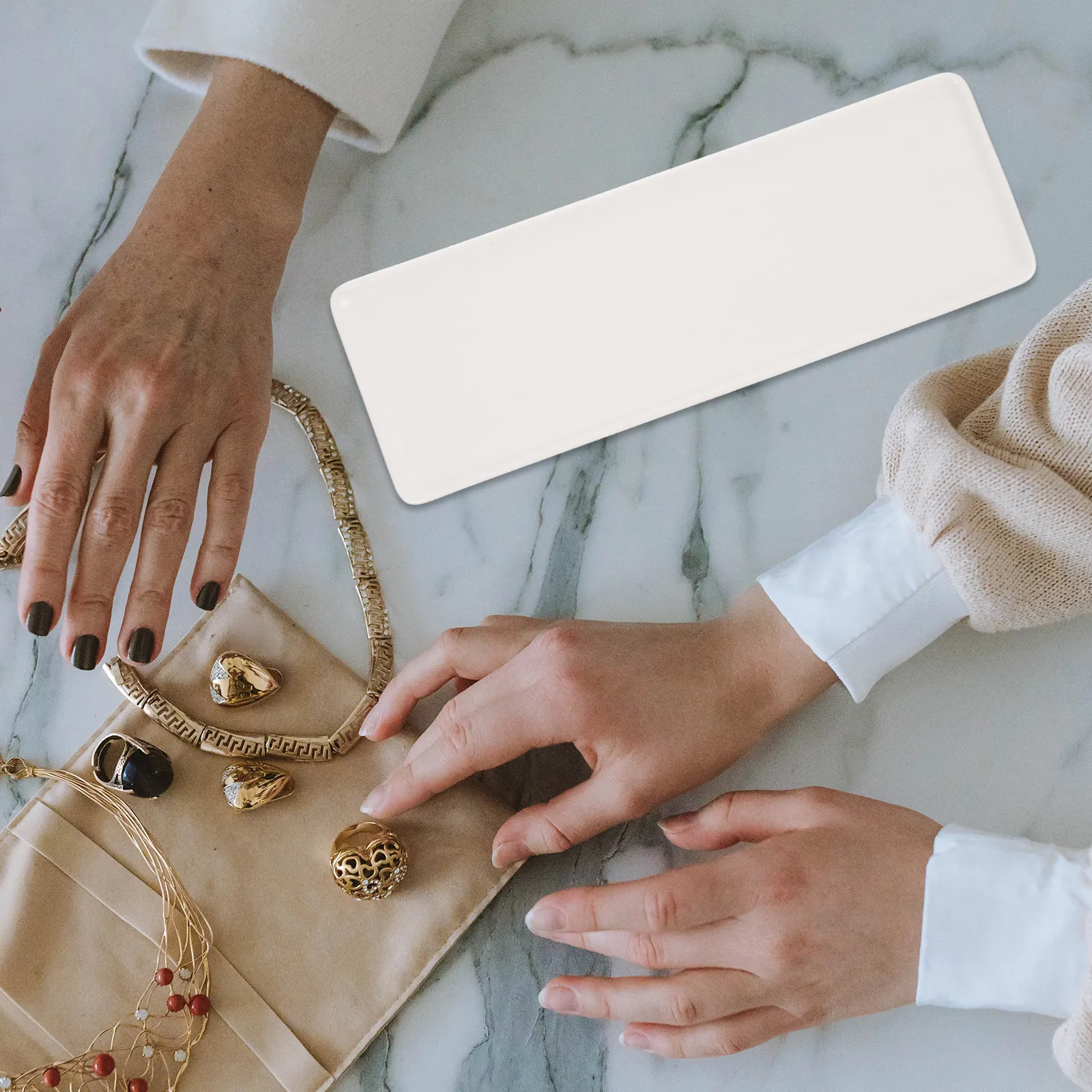 

Керамический поднос для туалетных принадлежностей, кольцевидный органайзер для кремов и украшений, вместительный, для ванной комнаты и рабочего стола