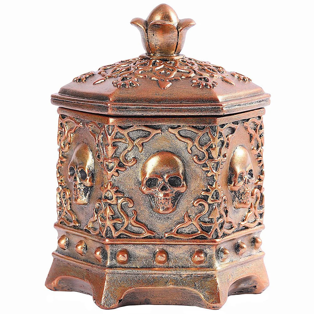 Resin Jewelry Cases Organizer for Home Storage Decorative Boxes Skull Holder Style Decoration