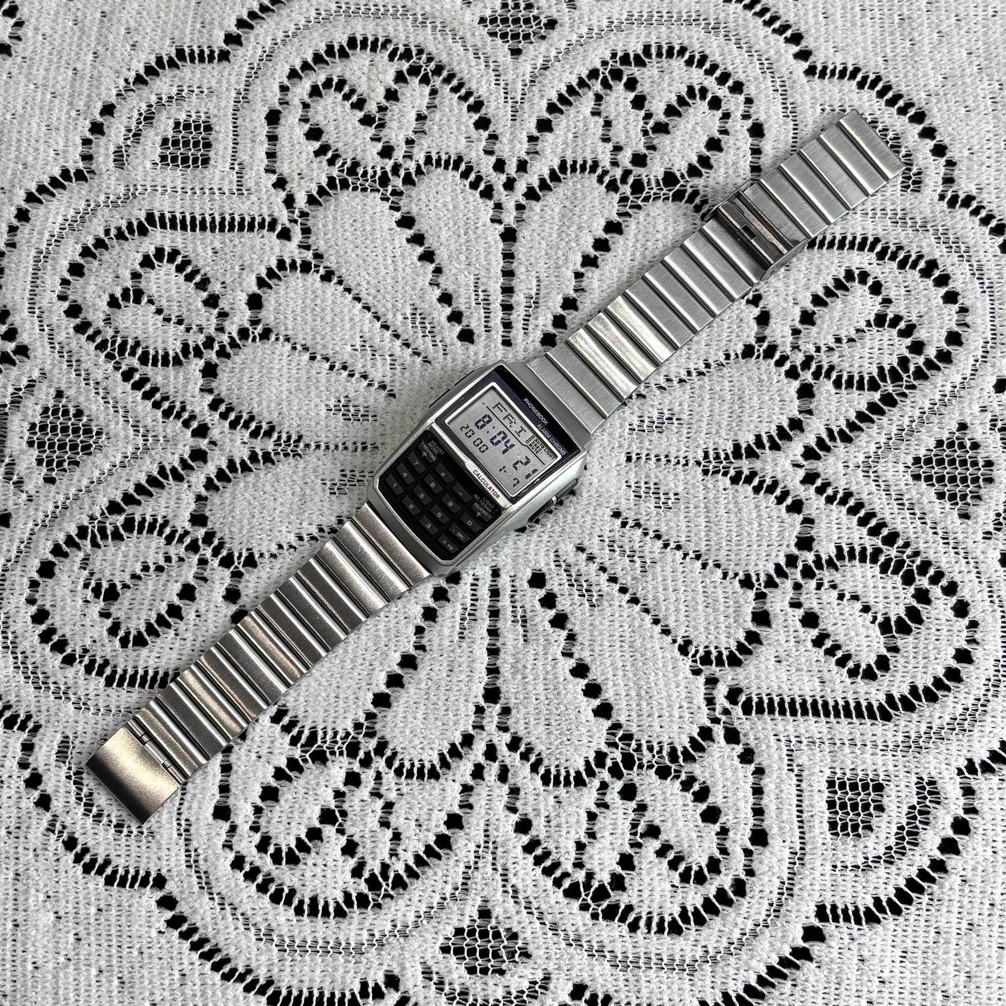 トップ高級メンズ電卓腕時計多機能 LED 腕時計ステンレス鋼時計ストラップメンズスポーツウォッチコンピュータスタイル