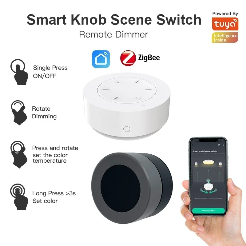 

Умная ручка Tuya Zigbee, умный дом, беспроводная сцена, дистанционный переключатель, кнопка, контроллер, работает со шлюзом ZigBee, приложение Smart Life