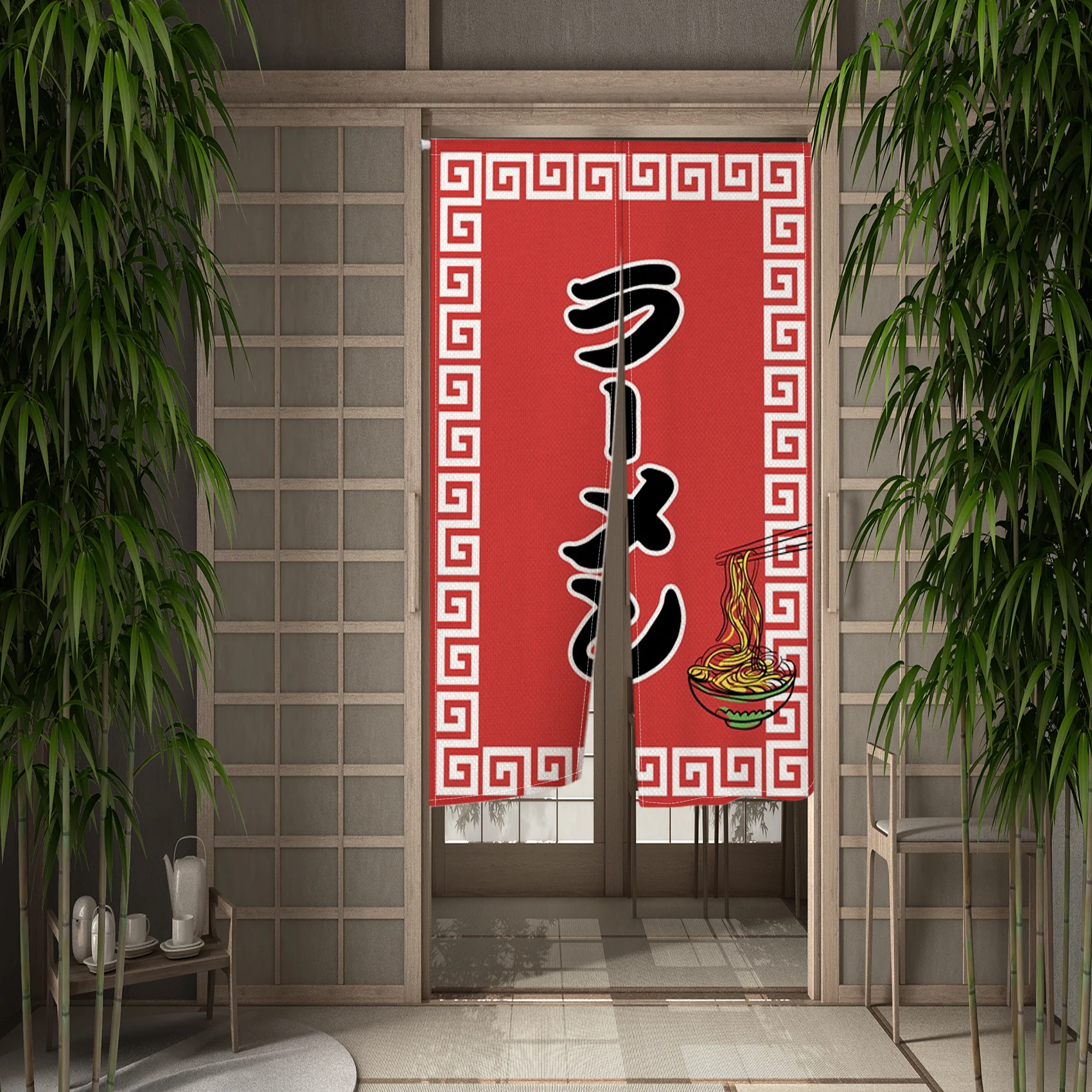 Japanese Noren Curtain Sushi House Tea Room Japanese Izakaya Entrance Block the Curtain Kitchen Hallway Short Curtain 2 Pieces