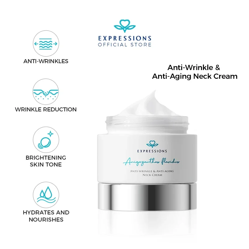 

50G EXPRESSIONS ANTI-WRINKLE & ANTI-AGING NECK CREAM REVITALIZE SKIN, ILLUMINATE THE BASE