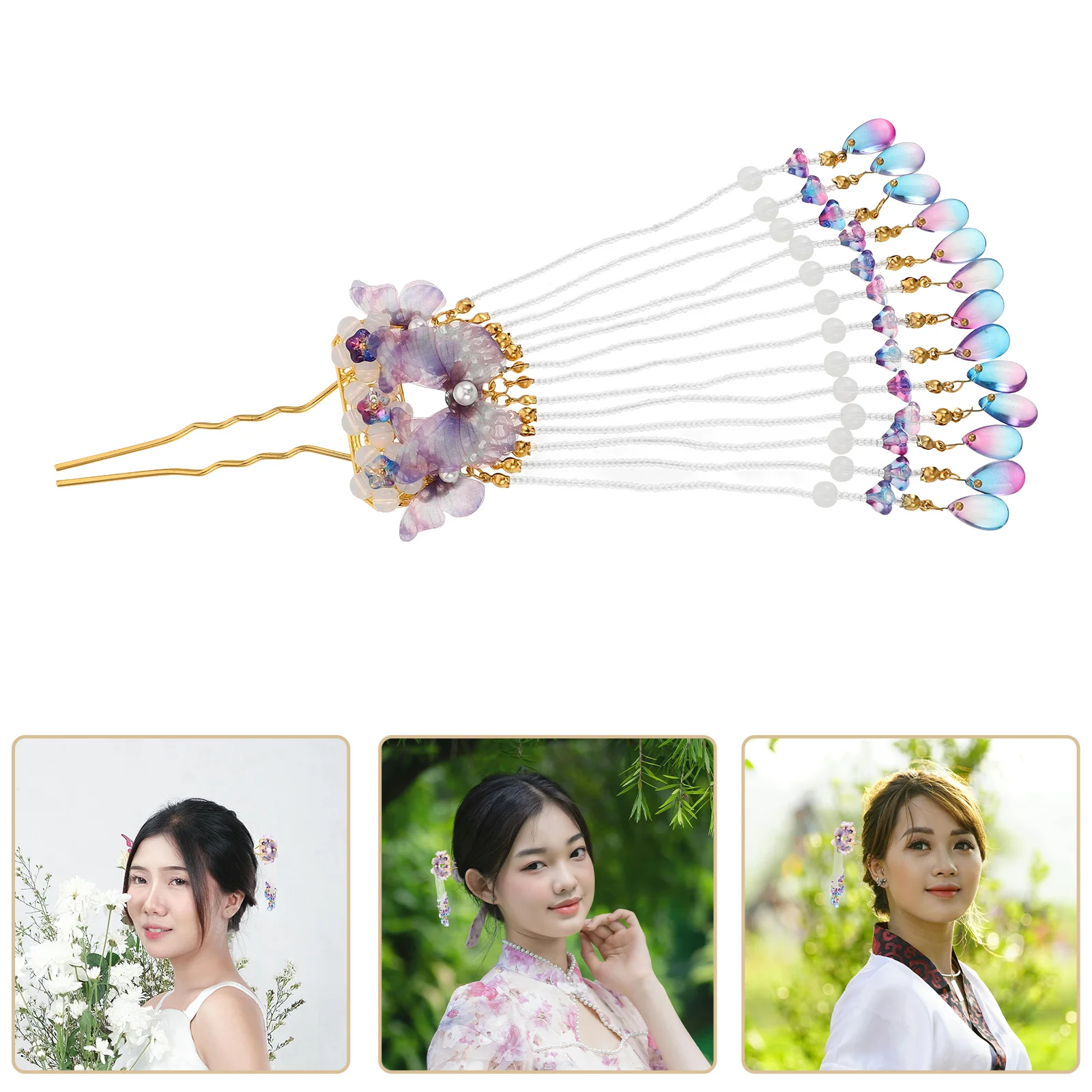 

Hairpin Pins for Women Chinese Style Clips Charms Decorations Large Bobby Hanfu Accessories Buns Metal Sticks Barrettes