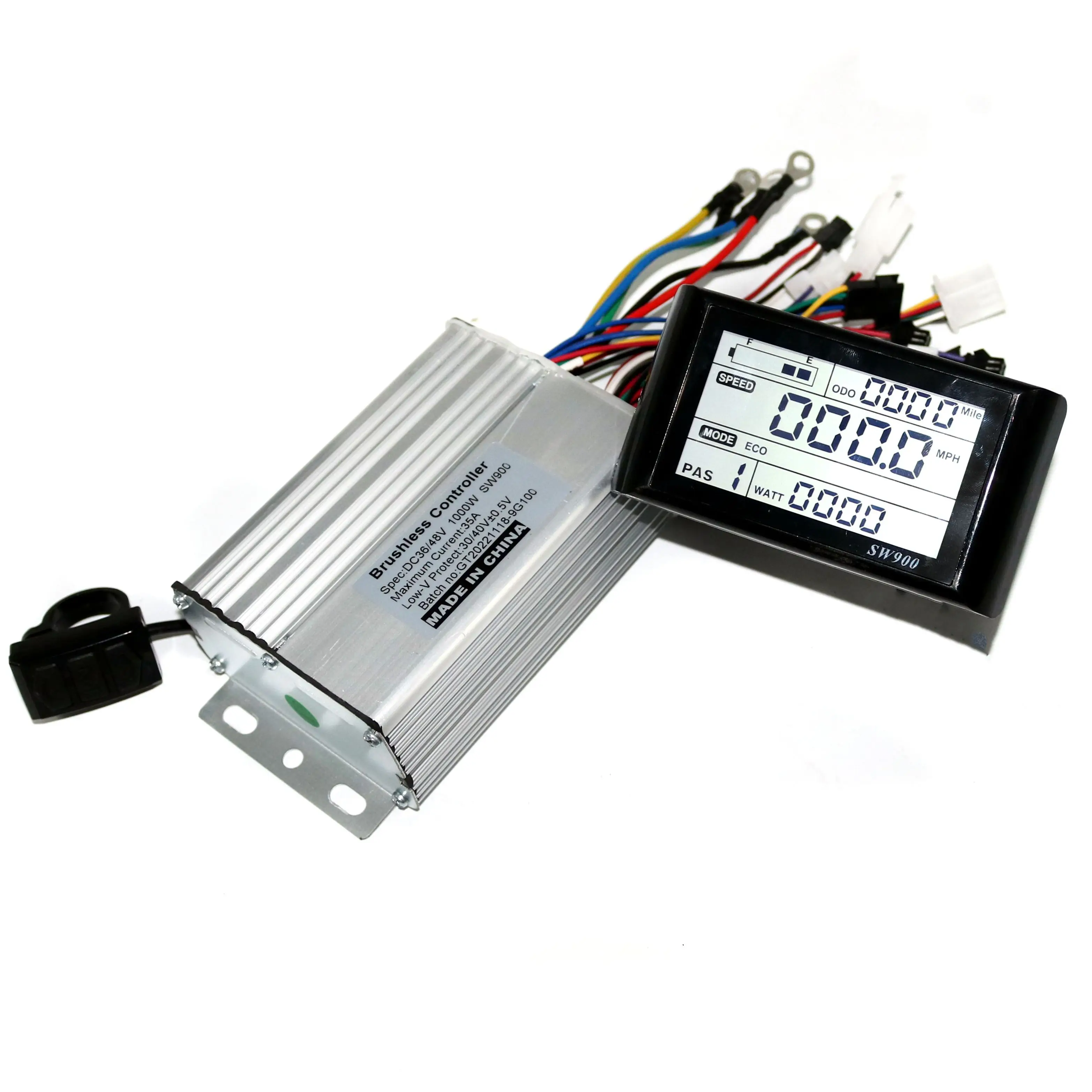 

GREENTIME Nine Mosfet 36V/48V/60V 1000W BLDC Motor Controller E-bike Brushless Speed Driver and SW900 Display One Set