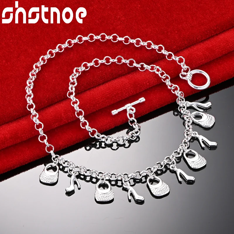 

Ожерелье SHSTONE из серебра 925 пробы, 18 дюймов, на высоком каблуке/сумке