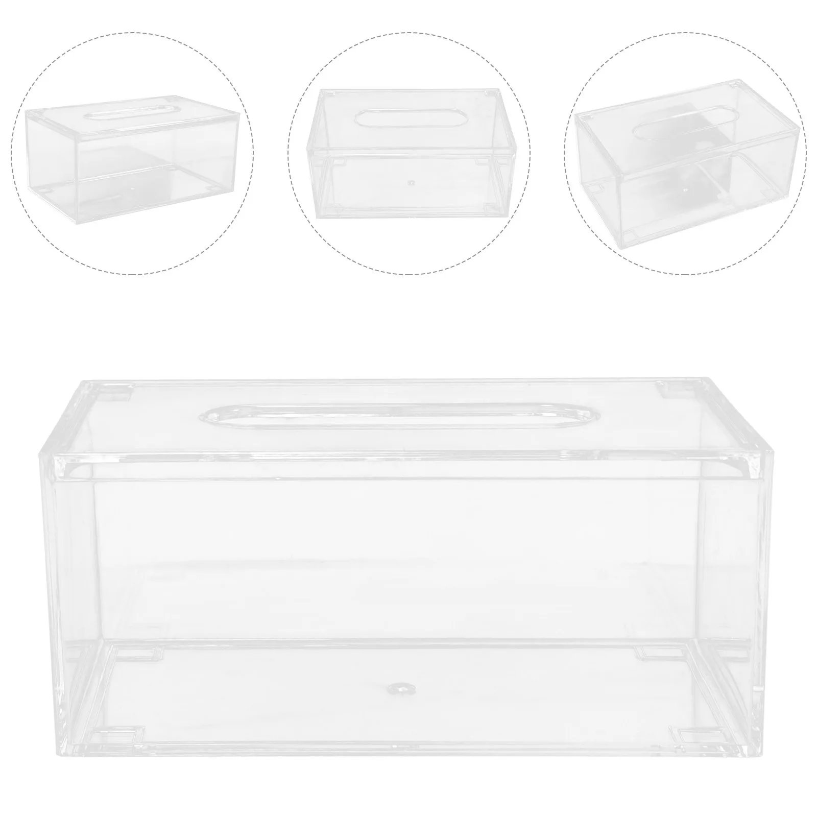 

Rectangular Acrylic Tissue Box Large Capacity Desktop Napkin Holder Clear Paper Towel Dispenser for Home Office Restaurant