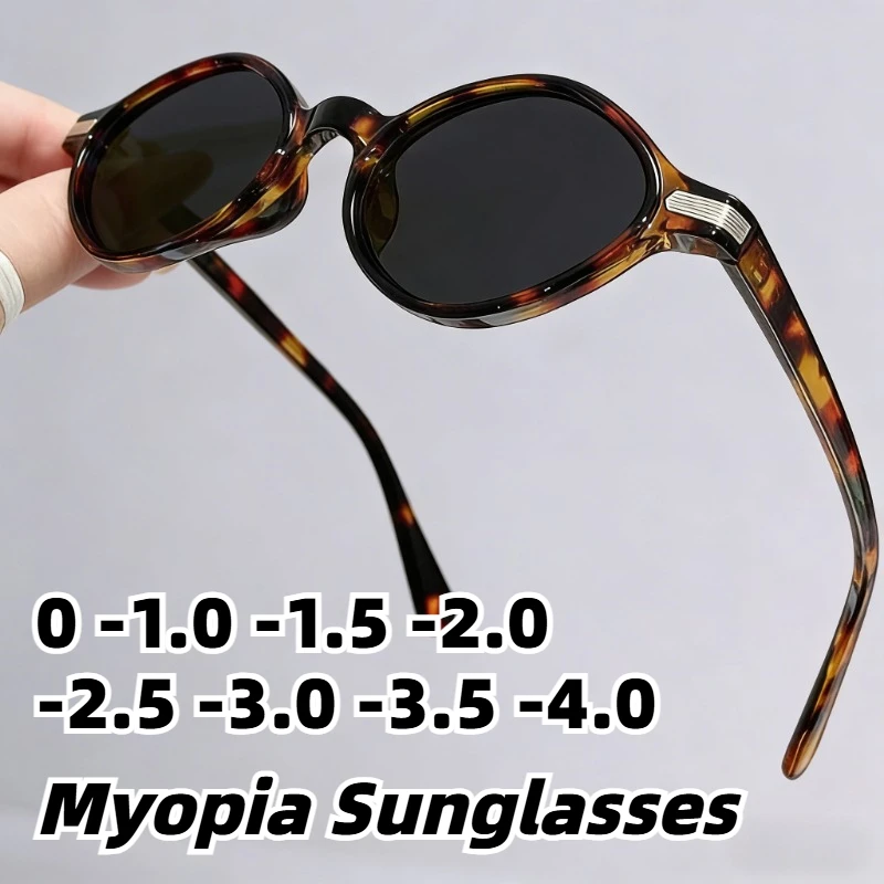 

Retro Oval Frame Myopia Sunglasses Unisex Outdoor Sports UV-Protective Sun Glasses Classic Nearsighted Shades 0 To -4.0