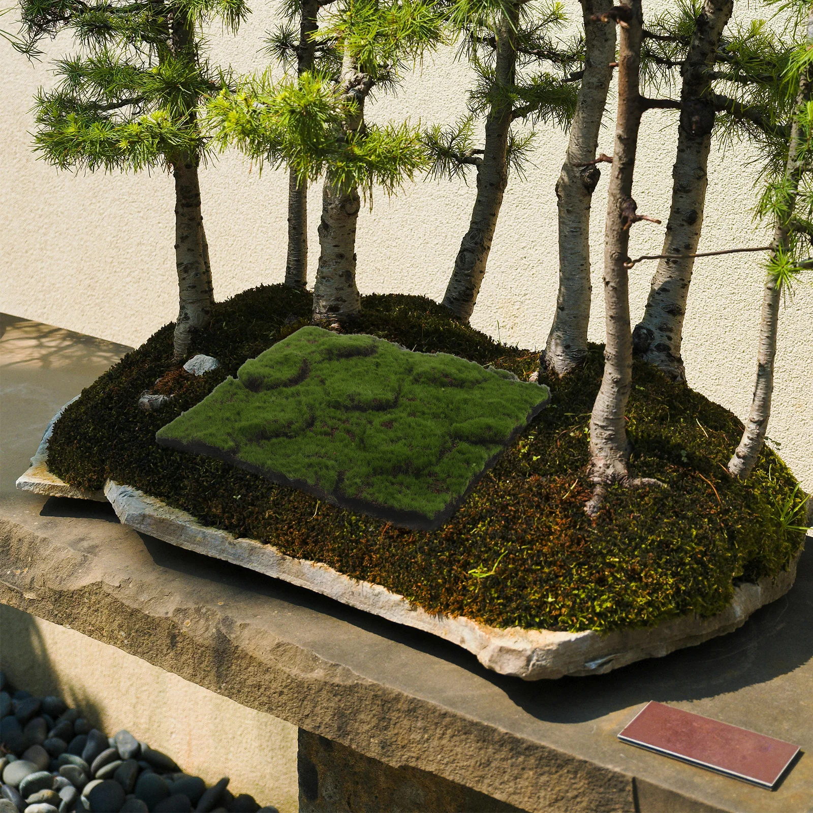 Artificial Moss Mat Carpet Simulation 12x12 Inch Fade Resistant Moss Grass Rug for Balcony Terrace Indoor Decoration Landscape