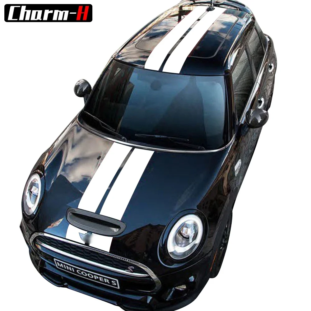 

Car Styling Dual Rally Racing Bonnet Boot Rear Roof Stripes Decal Sticker Vinyl for Mini Cooper R56 R50 R53 F55 F56 F60 R60 R55