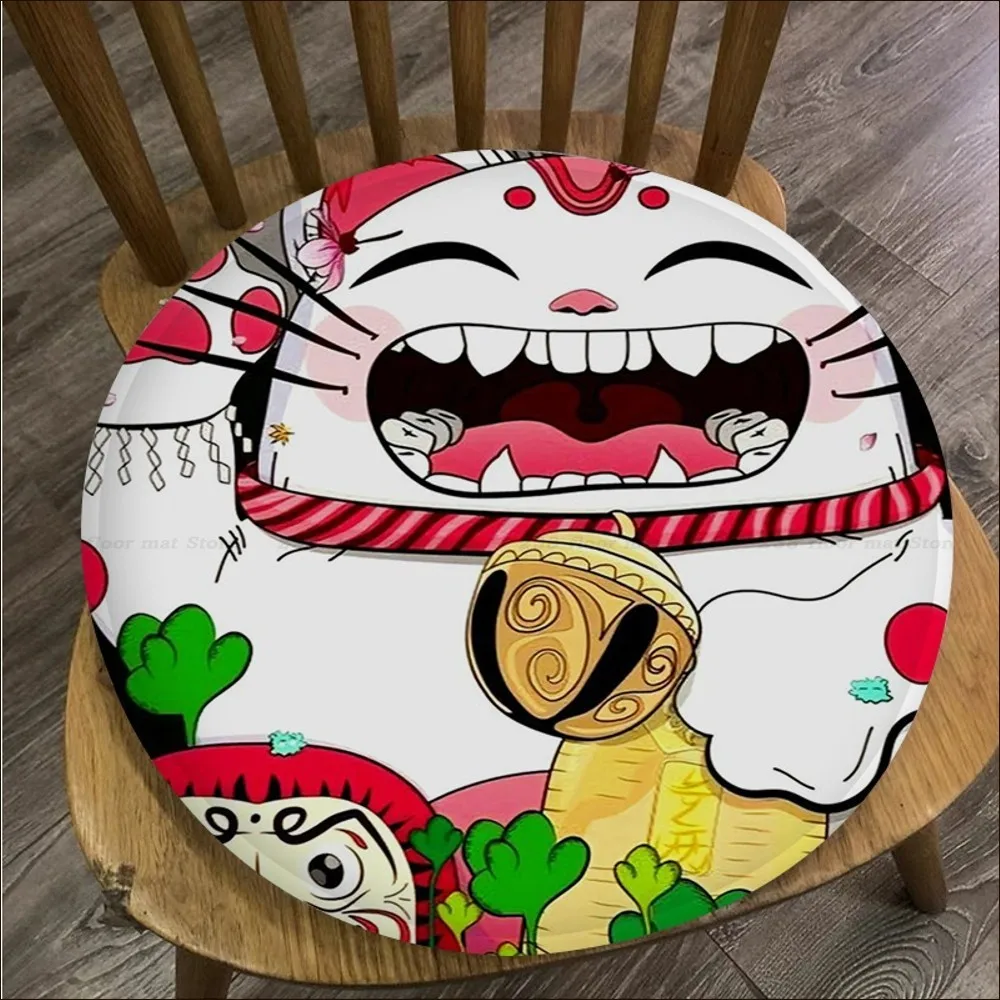 Lucky Cat Cushion Mat European Stool Pad Patio Home Kitchen Office Chair Seat Cushion Pads Sofa Seat 40x40cm Chair Mat Pad